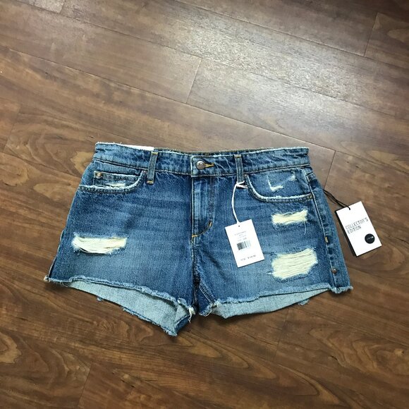 NWT Women's Size 28 Joe's Collector's Edition Distressed Blue Denim Shorts